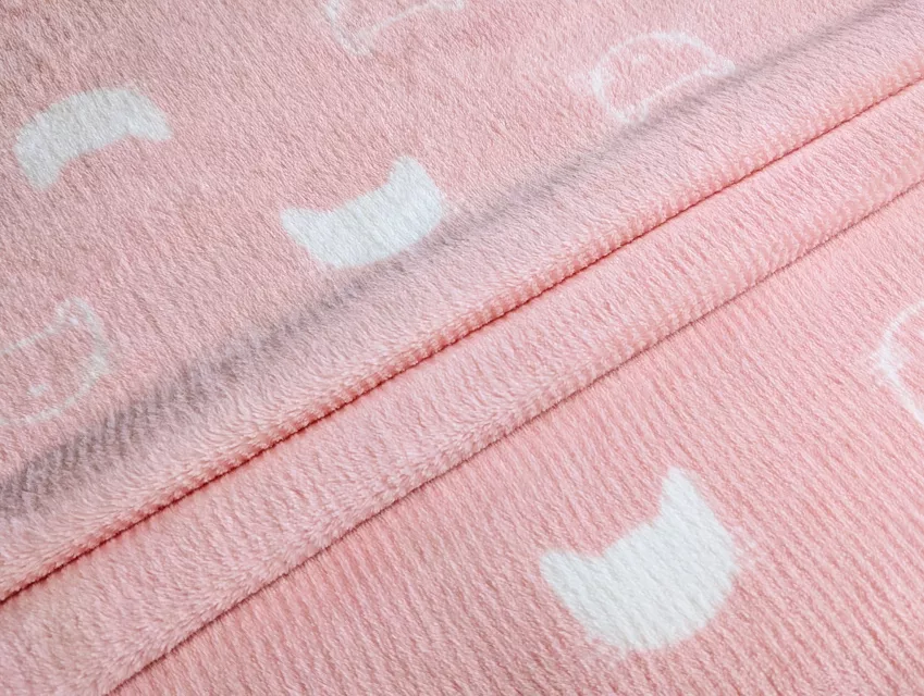 Плюш котик, персиковий - фото 1 - інтернет-магазин tkani-atlas.com.ua