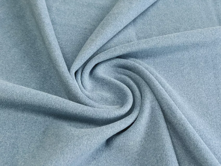 Трикотаж Пума флісовий меланжевий, блакитний димчастий - фото 1 - інтернет-магазин tkani-atlas.com.ua