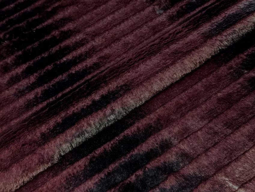 Хутро принт смужка, бордово-коричневий (відріз 1,7 м) - фото 1 - інтернет-магазин tkani-atlas.com.ua