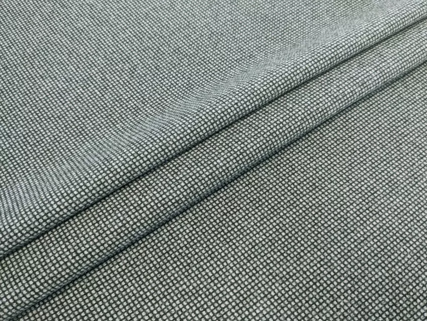 Трикотаж теплий Камилла дрібна клітинка, сірий хакі - фото 1 - інтернет-магазин tkani-atlas.com.ua