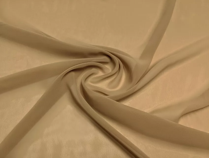 Шифон однотонний, бежевий с коричневим відтінком - фото 1 - інтернет-магазин tkani-atlas.com.ua