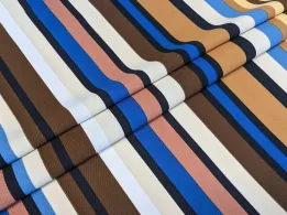 Американський креп малюнок смужка, коричневий - інтернет-магазин tkani-atlas.com.ua