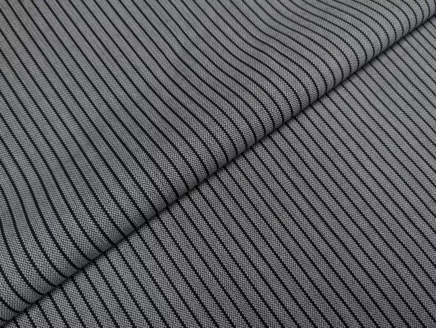 Костюмка тіар смужка 5 мм, сірий з чорним - фото 1 - інтернет-магазин tkani-atlas.com.ua