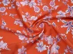 Штапель квітковий мікс, морквяний (відріз 1,35 м) - інтернет-магазин tkani-atlas.com.ua