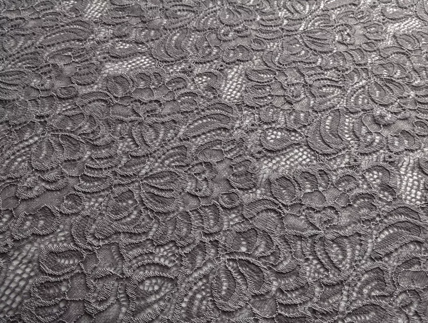 Гіпюр стрейч Класика великі квіти, сірий (відріз 1,55 м) - фото 1 - інтернет-магазин tkani-atlas.com.ua