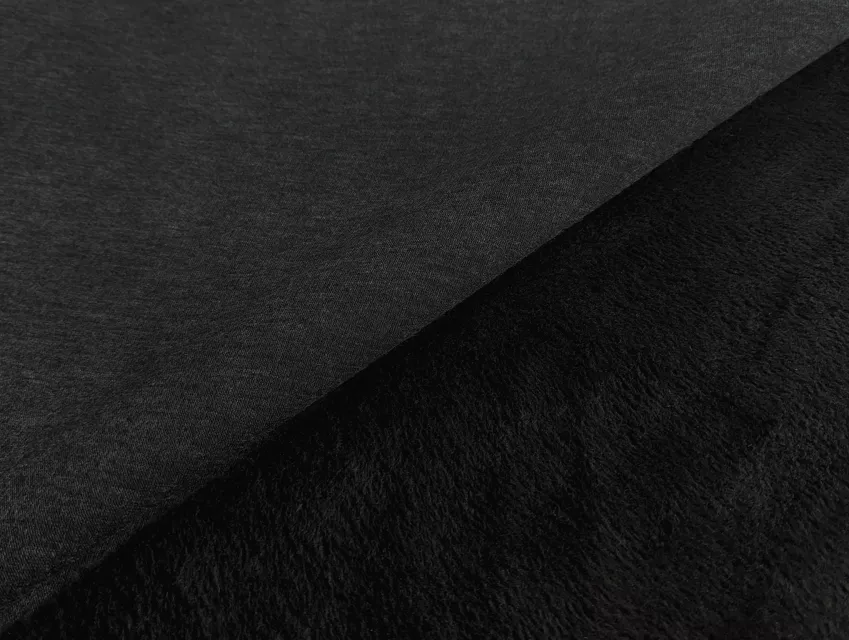 Трикотаж на хутрі меланжевий, темно-сірий - фото 1 - інтернет-магазин tkani-atlas.com.ua