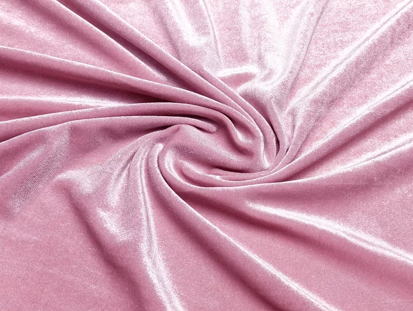 Бархат стрейч Венеция, пудренный розовый - фото 1 - интернет-магазин tkani-atlas.com.ua