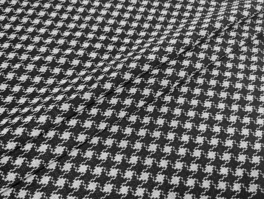 Трикотаж вискозный фигурная клеточка, черный с серым - фото 1 - интернет-магазин tkani-atlas.com.ua