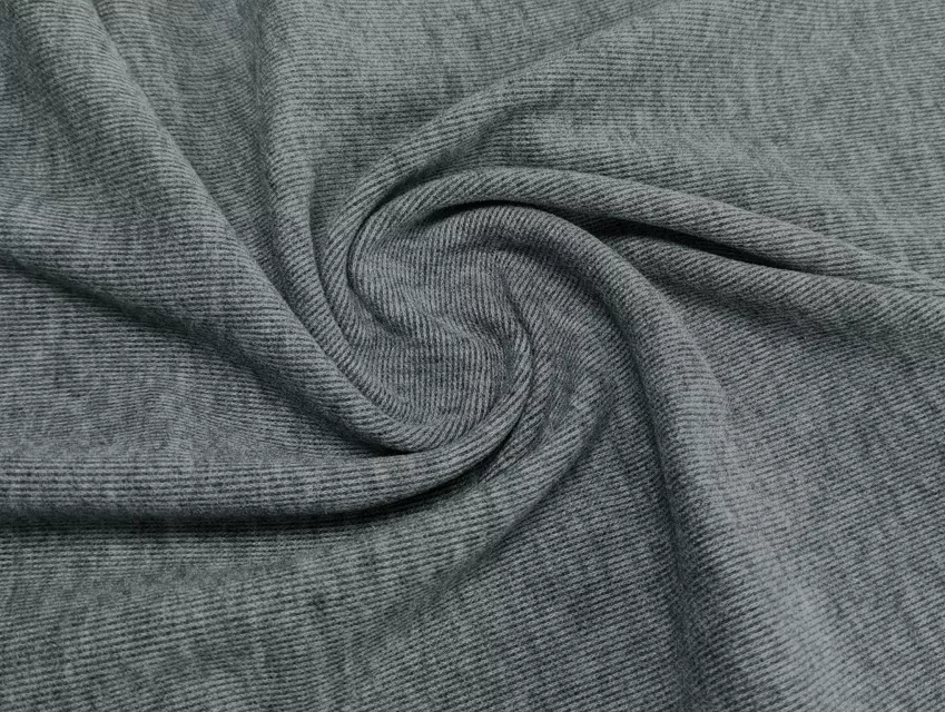 Трикотаж софт с начесом меланжевый, серый (отрез 0,9 м) - фото 1 - интернет-магазин tkani-atlas.com.ua