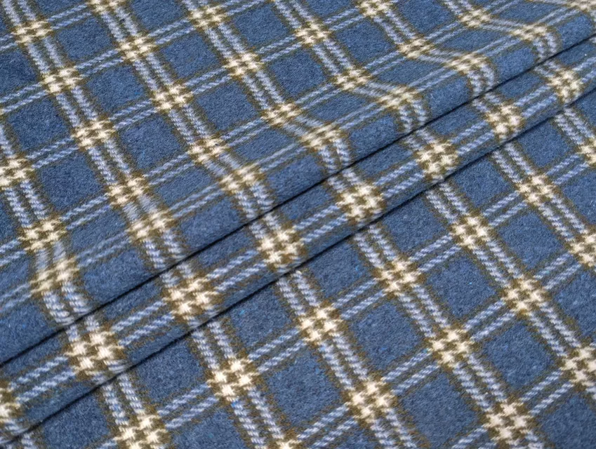 Костюмка Шенон клітина 35 мм, синій джинсовий - фото 1 - інтернет-магазин tkani-atlas.com.ua