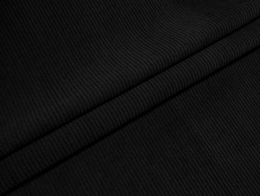 Вельвет стрейч щільний, чорний - фото 1 - інтернет-магазин tkani-atlas.com.ua