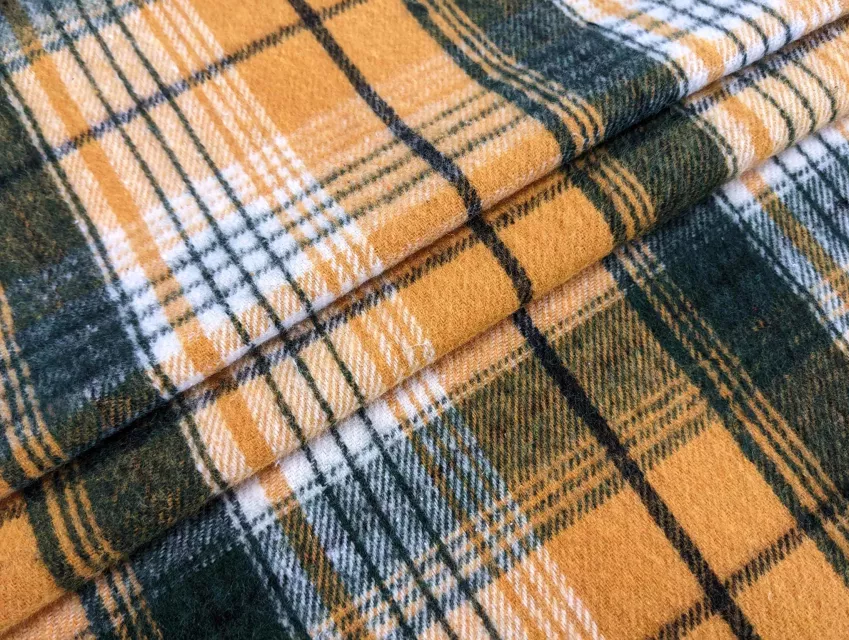 Костюмка котон клітинка 180 мм, гірчиця з зеленим - фото 1 - інтернет-магазин tkani-atlas.com.ua