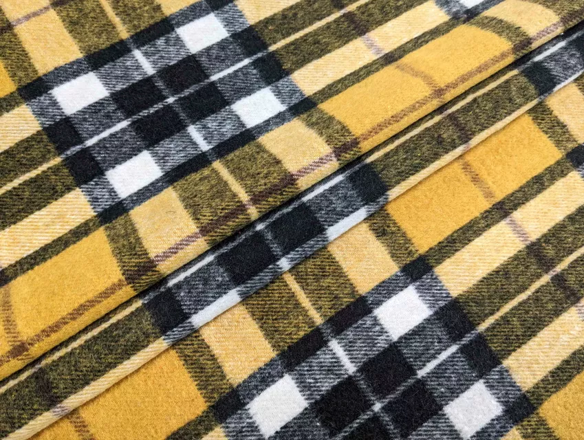 Костюмка котон клітинка 120 мм, чорно-білий з гірчичним - фото 1 - інтернет-магазин tkani-atlas.com.ua