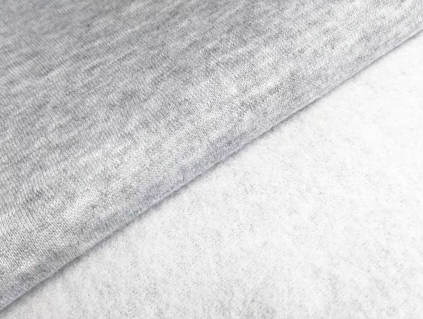 Трикотаж на флисе меланжевый, светло-серый (отрез 1,5 м) - фото 1 - интернет-магазин tkani-atlas.com.ua