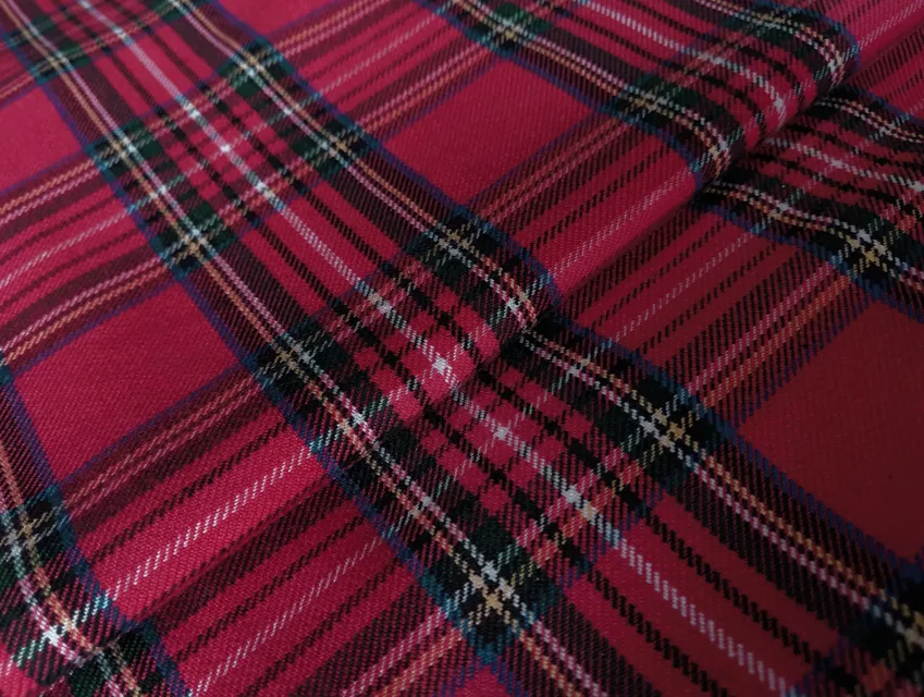 Костюмна шотландка, червоний з темно-синім - фото 1 - інтернет-магазин tkani-atlas.com.ua