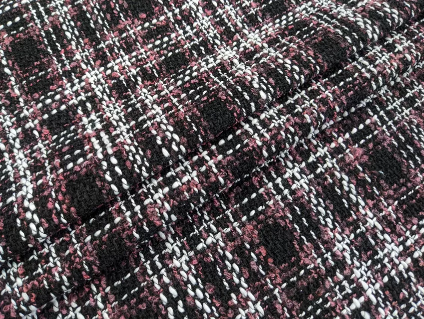 Шанель твід клітинка 115 мм, чорний - фото 1 - інтернет-магазин tkani-atlas.com.ua