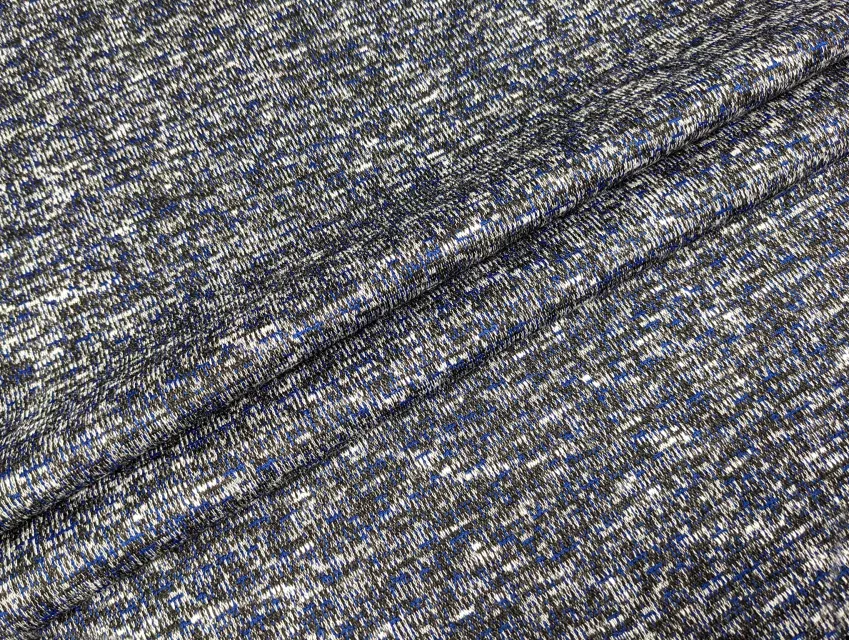 Трикотаж теплий меланжевий, сірий з синім - фото 1 - інтернет-магазин tkani-atlas.com.ua