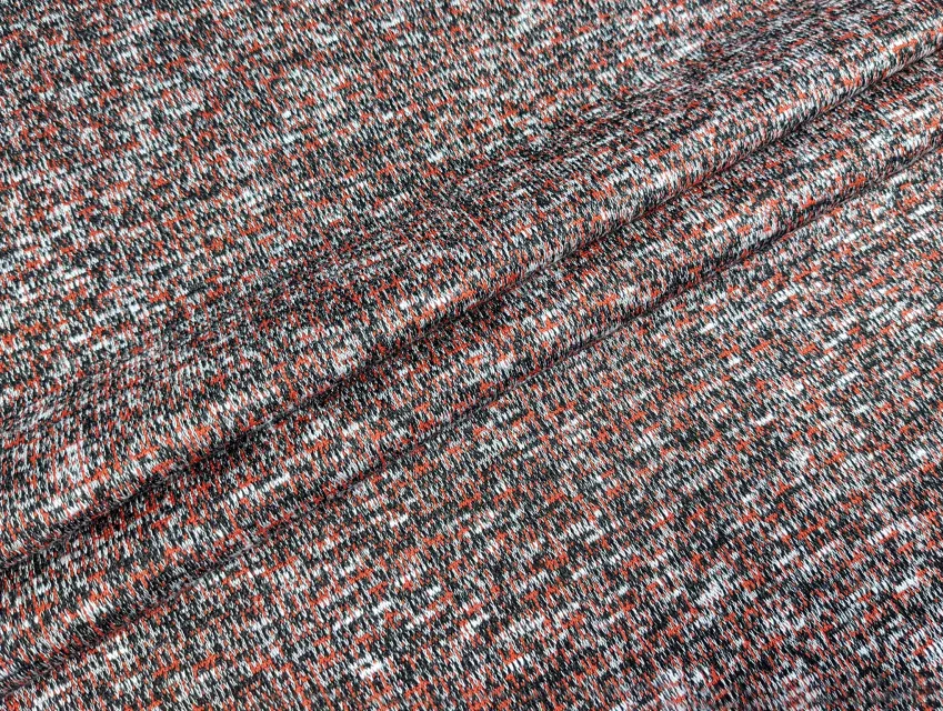 Трикотаж теплий меланжевий, сірий з теракотовим - фото 1 - інтернет-магазин tkani-atlas.com.ua
