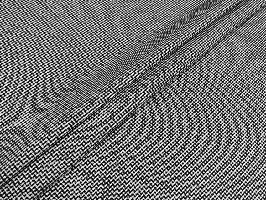Костюмная гусиная лапка 2 мм, черный с белым - фото 1 - интернет-магазин tkani-atlas.com.ua