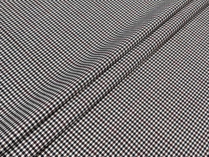 Костюмная гусиная лапка 3 мм, коричневый с черно-белым - фото 1 - интернет-магазин tkani-atlas.com.ua