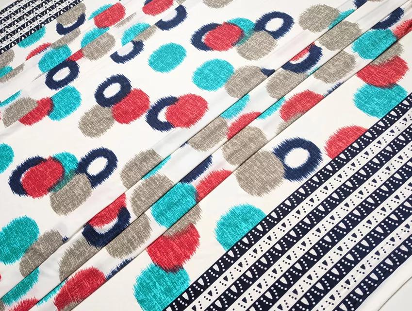 Трикотаж масло двосторонній купон 16.5см, багатокольоровий - фото 1 - інтернет-магазин tkani-atlas.com.ua