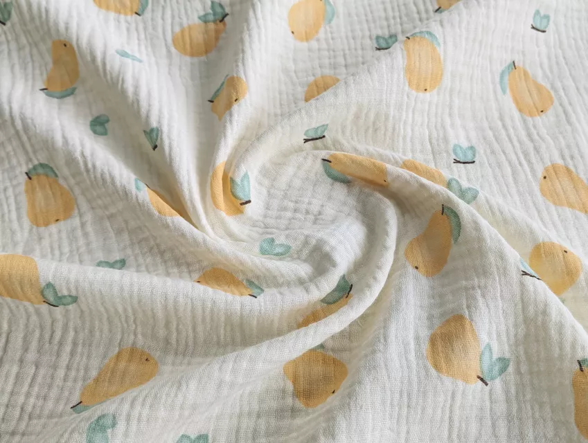 Муслін малюнок груша, кремовий - фото 1 - інтернет-магазин tkani-atlas.com.ua