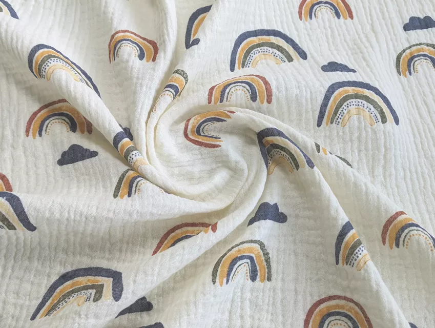 Муслін малюнок веселка, кремовий - фото 1 - інтернет-магазин tkani-atlas.com.ua
