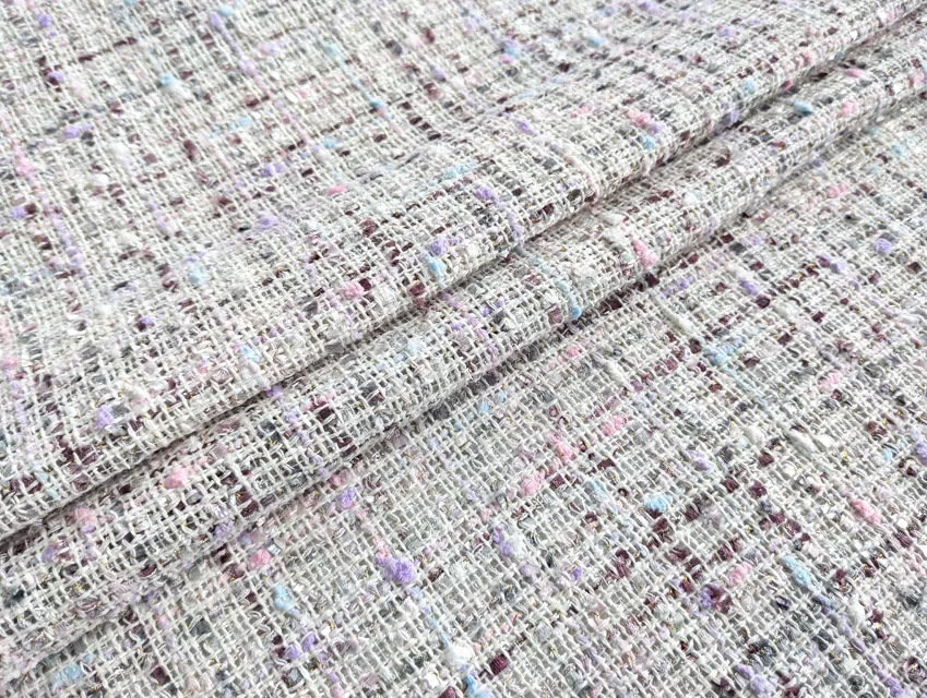 Шанель твід букле з люрексом, молочний - фото 1 - інтернет-магазин tkani-atlas.com.ua