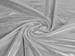 Трикотаж масло нарядное точечная голограмма радужная, серебро (отрез 0,8 м) - интернет-магазин tkani-atlas.com.ua