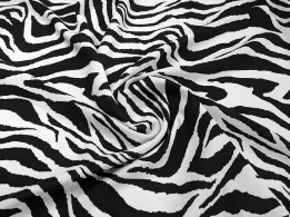 Американский креп рисунок зебра, черный с молочным - интернет-магазин tkani-atlas.com.ua