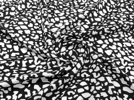 Американський креп малюнок плямистий, чорний з молочним - інтернет-магазин tkani-atlas.com.ua