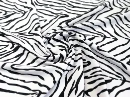 Американський креп малюнок зебра, білий з чорним - інтернет-магазин tkani-atlas.com.ua