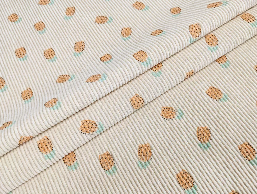 Вельвет стрейч ананаси, бежевий - фото 1 - інтернет-магазин tkani-atlas.com.ua