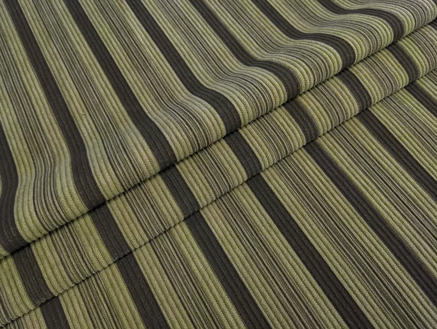 Вельвет стрейч полоска, светлый хаки с коричневым - фото 1 - интернет-магазин tkani-atlas.com.ua