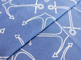 Джинс тенсел рубашечный якоря, голубой (отрез 1,5 м) - интернет-магазин tkani-atlas.com.ua