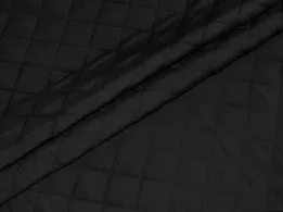 Строченная плащевка  Луи квадраты, черный (отрез 1,5 м) - интернет-магазин tkani-atlas.com.ua