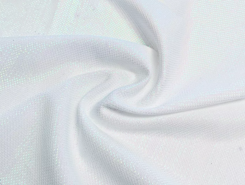 Трикотаж диско луска, білий з салатовим - фото 1 - інтернет-магазин tkani-atlas.com.ua