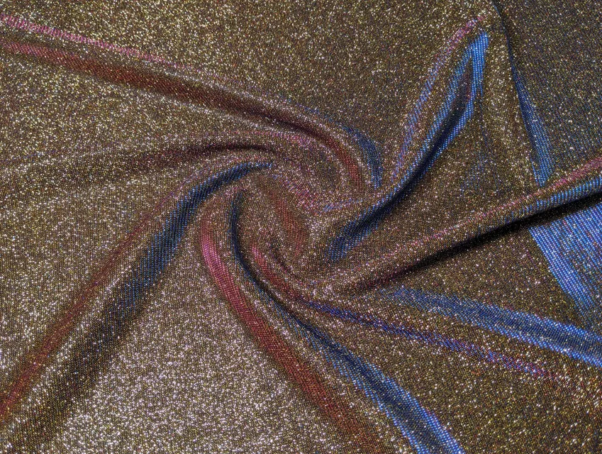 Трикотаж диско хамелеон, малиново-синій на золотому - фото 1 - інтернет-магазин tkani-atlas.com.ua