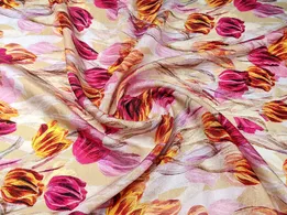 Шовк віскоза тюльпани, пісочний - інтернет-магазин tkani-atlas.com.ua