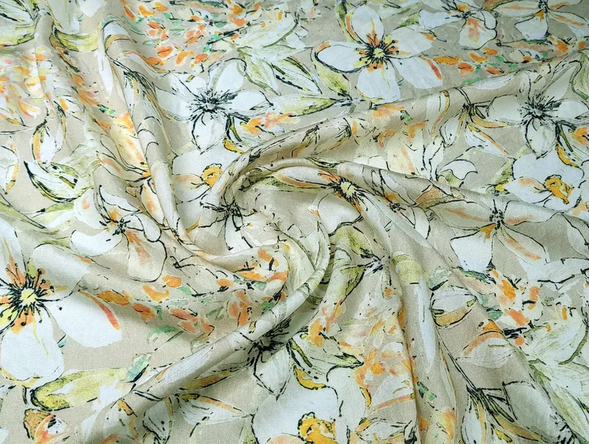 Шовк віскоза іриси, пісочний з гірчичним - фото 1 - інтернет-магазин tkani-atlas.com.ua
