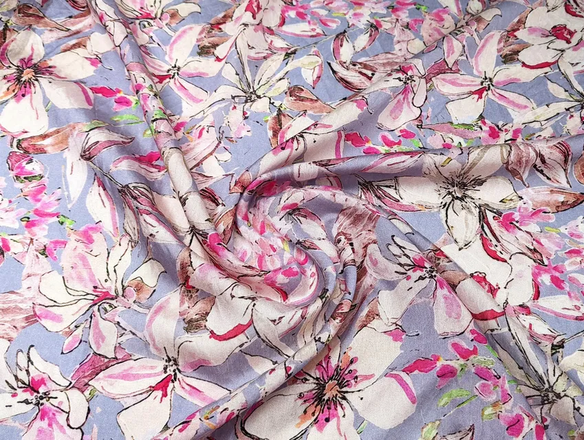 Шелк вискоза ирисы, серо-лиловый с малиновым - фото 1 - интернет-магазин tkani-atlas.com.ua