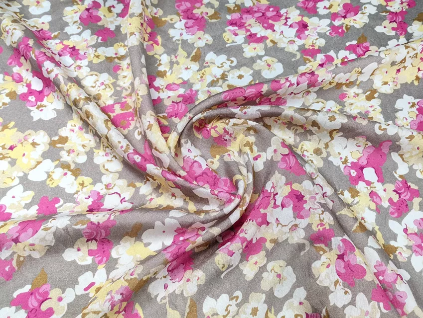 Шовк віскоза квіткова казка, сірий - фото 1 - інтернет-магазин tkani-atlas.com.ua