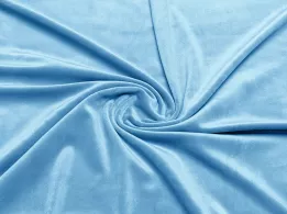 Бархат на трикотаже плюш, небесно-голубой (отрез 2,6 м) - интернет-магазин tkani-atlas.com.ua