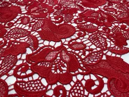 Сітка макраме котон квіткове плетіння, червоний (відріз 2,5 м) - інтернет-магазин tkani-atlas.com.ua