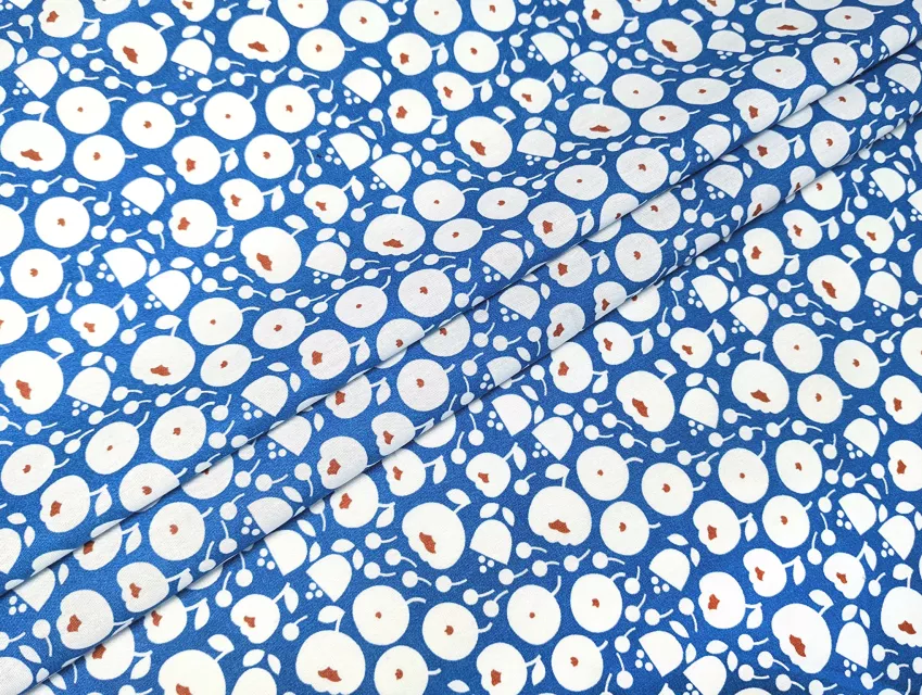 Котон тюльпани, синій - фото 1 - інтернет-магазин tkani-atlas.com.ua