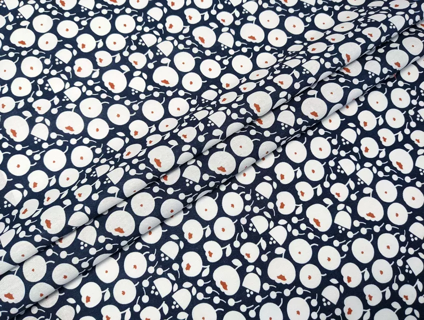 Котон тюльпани, темно-синій - фото 1 - інтернет-магазин tkani-atlas.com.ua