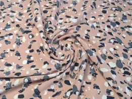 Креп шовк плямистий, пудровий персик - інтернет-магазин tkani-atlas.com.ua