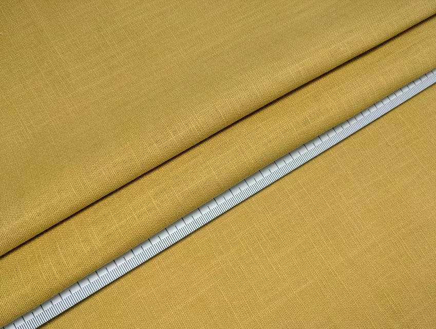 Льон Рамі уцінка (текстильний недолік), гірчиця - фото 1 - інтернет-магазин tkani-atlas.com.ua