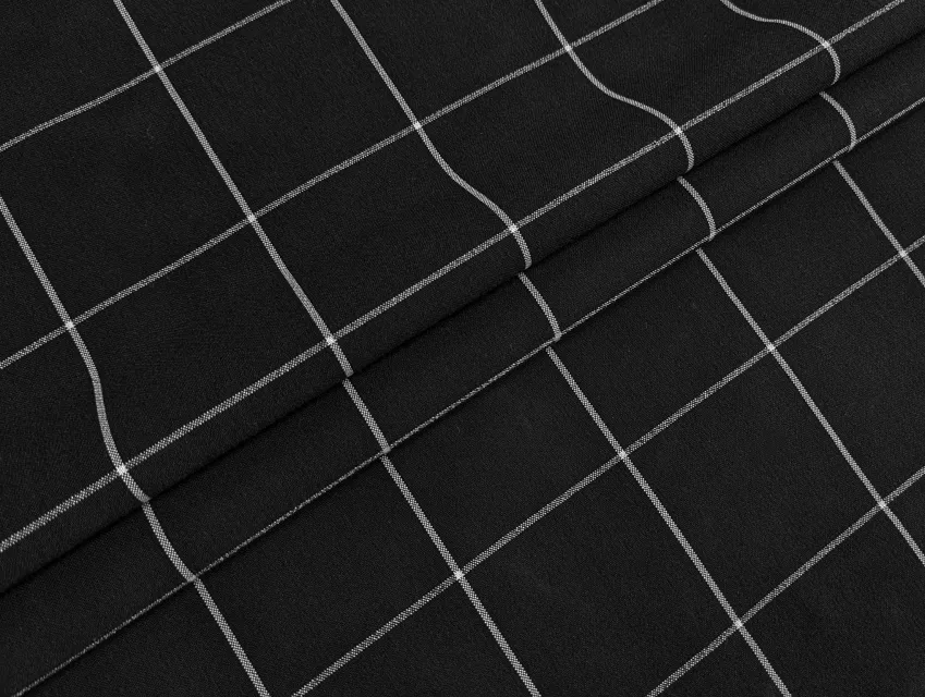 Костюмная клетка 55 мм, черный - фото 1 - интернет-магазин tkani-atlas.com.ua