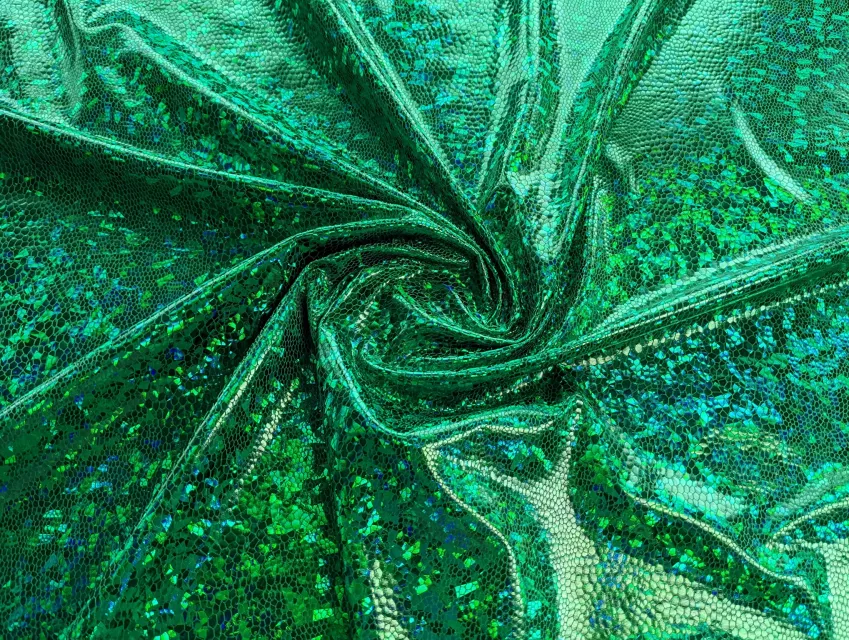 Трикотаж масло нарядное голограмма, зеленый - фото 1 - интернет-магазин tkani-atlas.com.ua